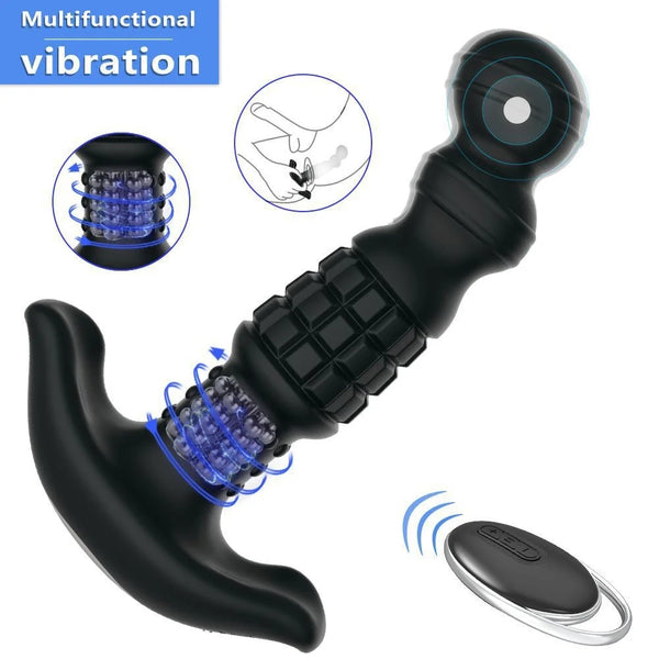 10 Frequency Vibration 3 Mode Rotation Remote Control Grenade Prostate Massager
