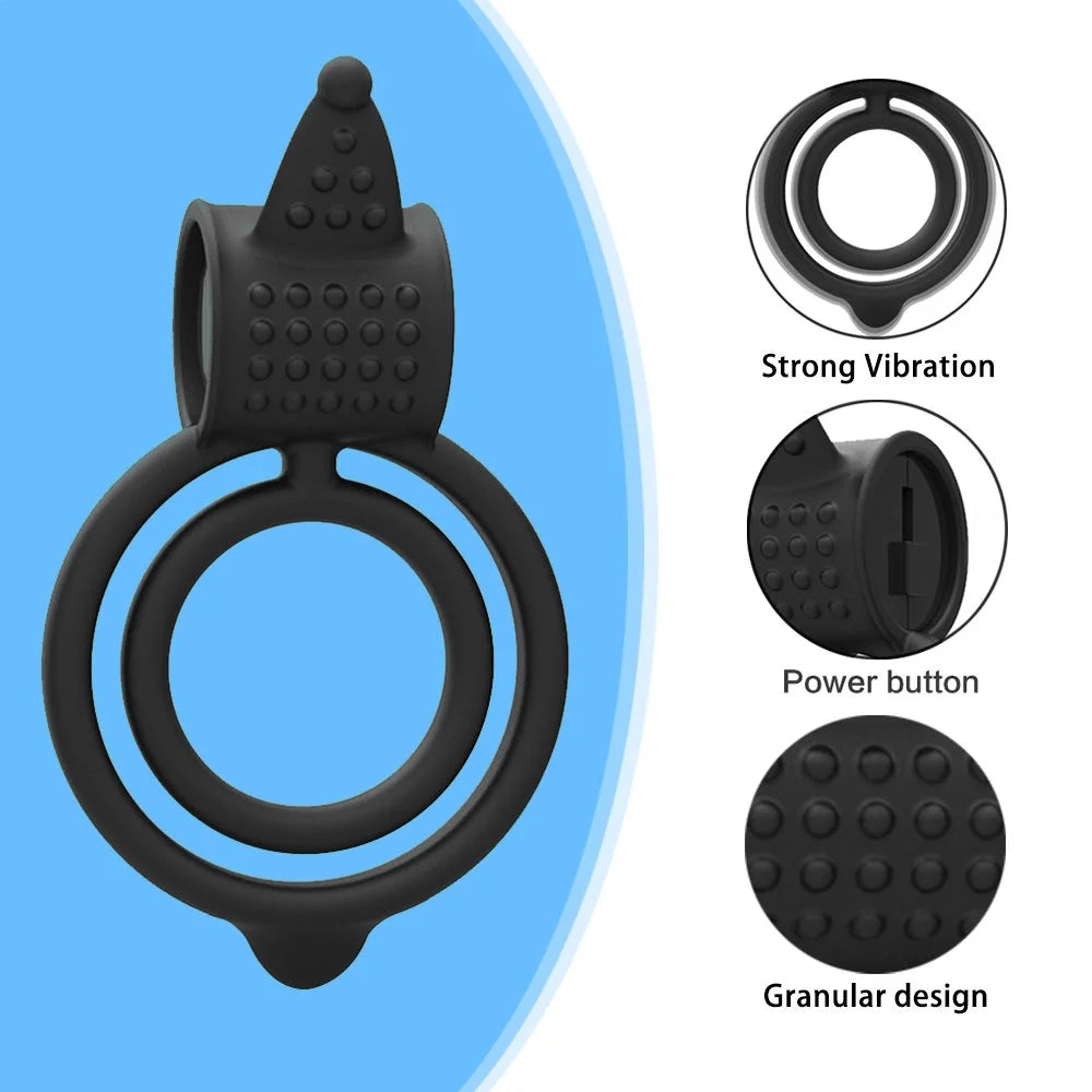 Male Vibrating Penis Ring Delay Ejaculation Cock Ring Vibrator