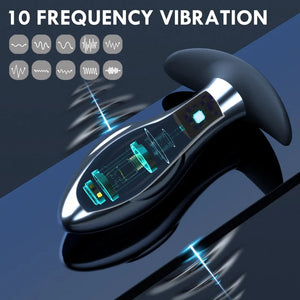 10 Frequency Anus Dildo Vibrator Metal Vibrating Butt Plug Anal Plug