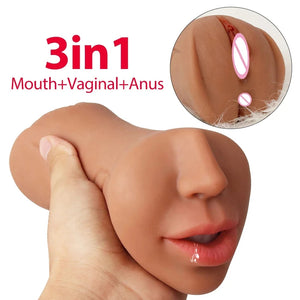 3 In 1 Male Masturbator Oral Vagina Anus