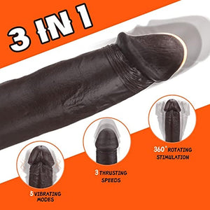 9.8" Silicone Thrusting Realistic Vibrating Dildo with Remote Control 3 Telescopic & 5 Vibration Modes-ZhenDuo Sex Shop-ZhenDuo Sex Shop