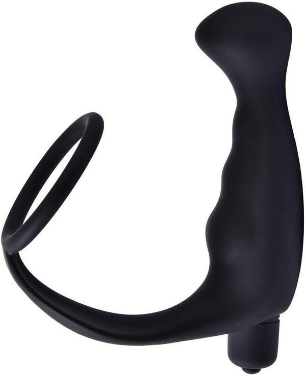 Vibrating Prostate Massager Penis Lock Ring with 10 Strong Vibration Modes