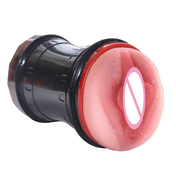 Transparent Double Holes Vibrating Masturbation Cup