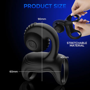 Snail 10 Frequency Vibrating Penis Ring & Clit Stimulator