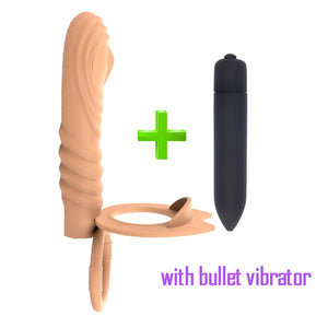 Vibrating Double Cock Rings Vibrator For Couples