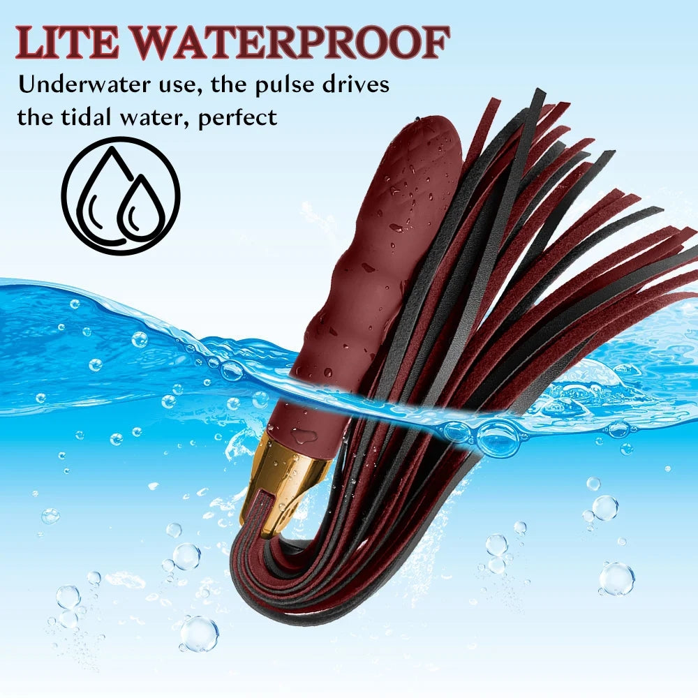 Bdsm Vibrating Anal Beads & Leather Whip