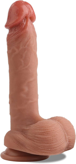 Realistic Lifelike Silicone Dildo, with Suction Cup Hands-Free, for G-Spot Stimulation Anal Sex Toys 7.7"-ZhenDuo Sex Shop-Flesh-ZhenDuo Sex Shop