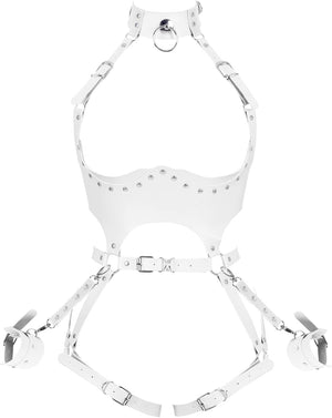 Leather Waist Garter belt Punk Full Body Harness Chest Strap Set for Women