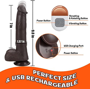 9.8" Silicone Thrusting Realistic Vibrating Dildo with Remote Control 3 Telescopic & 5 Vibration Modes-ZhenDuo Sex Shop-ZhenDuo Sex Shop