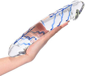 Medical Grade Glass Blue Swirl Crystal Double Sided Dildo 25/30cm-ZhenDuo Sex Shop-ZhenDuo Sex Shop