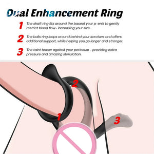 Dual Enhancement Penis Ring With Prostate Massager