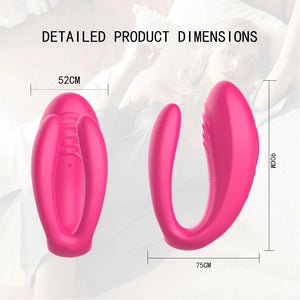 Remote Control Double Penetration Vibrator Sex Toy for Couple