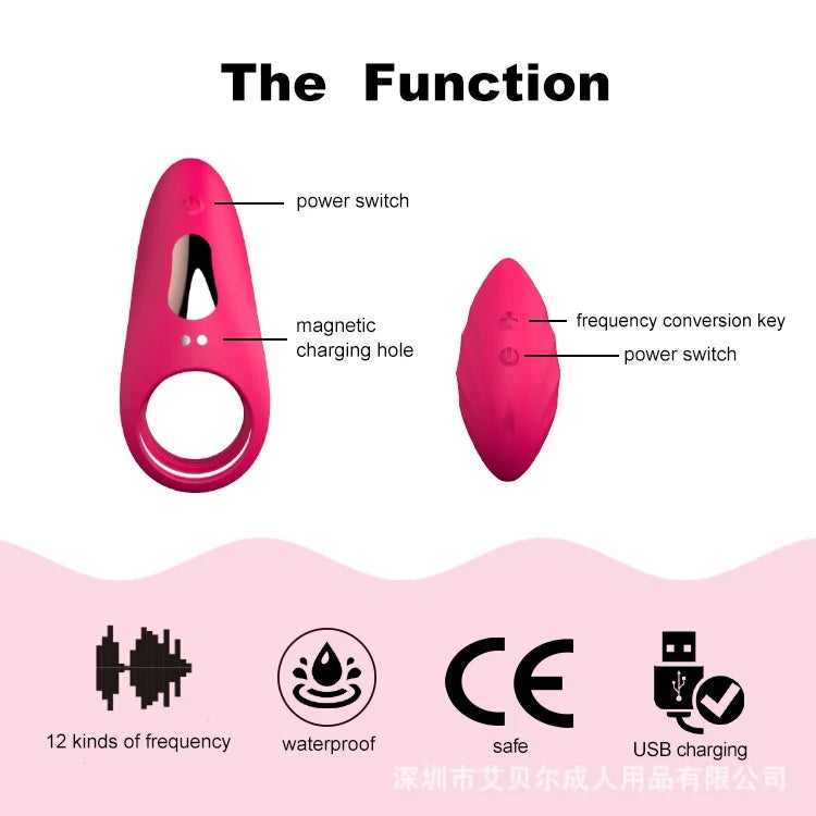 Lock Ring Usb Charging Vibration Wireless Remote Control Vibrating Rod Silicone Penis Ring