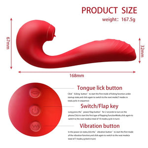 Red Velet - 3 In 1 Tongue Licking Tapping Panty Vibrator