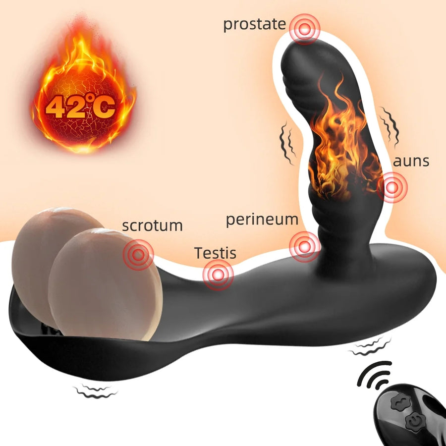 Heating Prostate Massager Anal Dildo Vibrator