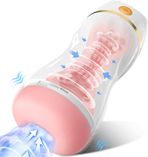 Bullfighter Auto Sucking Blowjob Toy Masturbator Hands Free Pocket Pussy Stroker  - Upgraded 7 Vibration & Suction