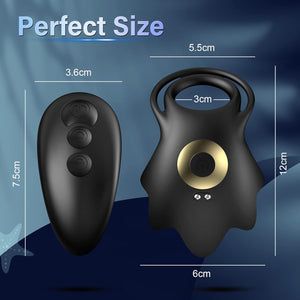 Vibrating Cock Ring with 10 Vibration Modes Silicone Sex Toy for Man and Couples