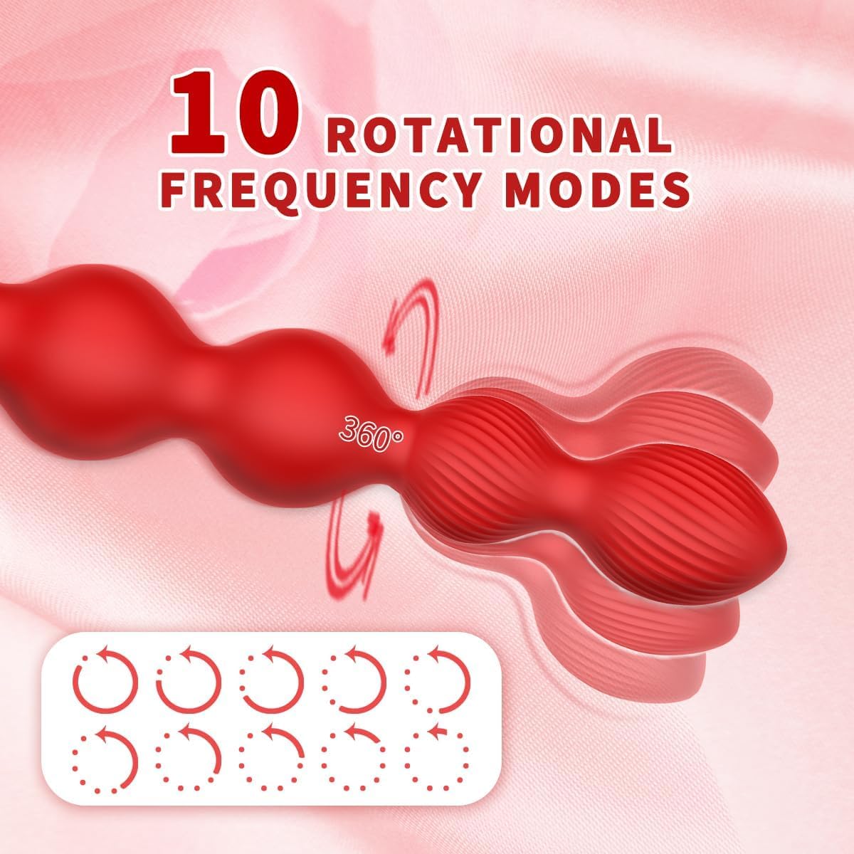 Remote Control 10 Rotate Twist Vibrating Rose Anal Beads Butt Plug