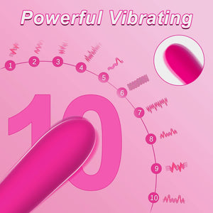 G-Spot Bullet Vibrator with 10 Strong Vibrations, Tuitionua Vibrating Dildo Clitoris Nipple Vagina Massager Stimulator