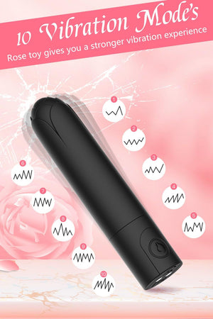 Mini Rose Bullet Vibrator Sex Toy with 10 Vibration Modes