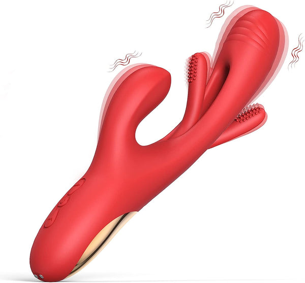 Rabbit Flapping Vibrator with 7 Vibration 7 Flapping Modes, Clit Nipple G Spot Stimulation