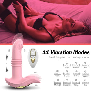 Remote Vibrator Vagina Massage Clitoris Stimulator Thrusting Telescopic Vibrating Panties Masturbator
