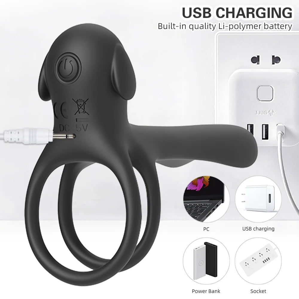 Remote Control Delayed Ejaculation Penis Ring Cock Ring G-spot Vaginal Stimulator