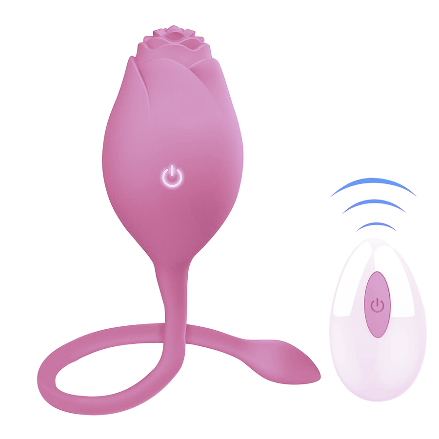 Remote Control Rose Vibrator in Purple/Pink