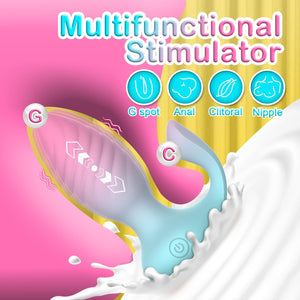 2 in 1 Remote Control Adult Sex Toys Anal Plug Stimulator with 10 Vibrating Frequencies, Dual Motors with Crystal Diamond