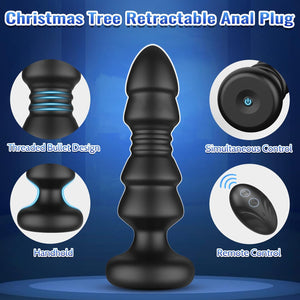 Christmas Tree Thrusting Anal Vibrator Remote Control Butt Plug 5 Vibrating & Thrusting Modes Prostate Massager