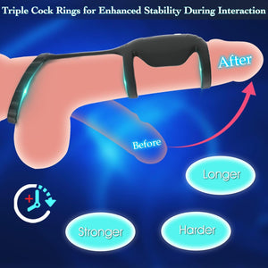 Vibrating Cock Ring for Penis Testicles G Spot Stimulation, Pleasure Penis Ring Sleeve Vibrator