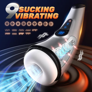 HGOD 007 Pro LCD Display Smart Heating Masturbator 3D Textured Sleeve with 9 Sucking & 9 Vibrating Modes