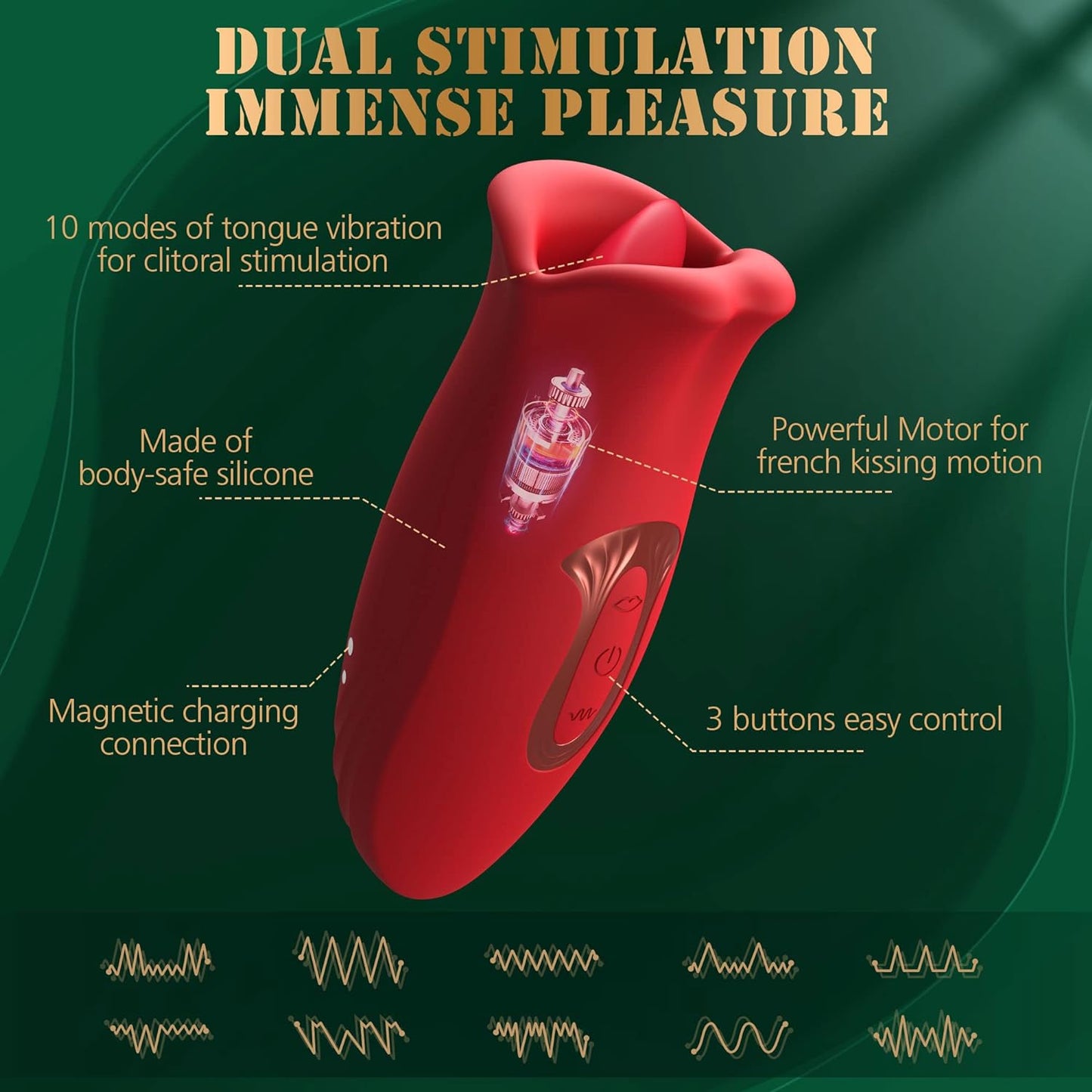 Tongue Toy Clitoral Vibrator Stimulator for Women with 10 Vibration Mo ZhenDuo Sex Shop Tongue Toy Clitoral Vibrator Stimulator for Women with 10 Vibration Mo ZhenDuo Sex Shop