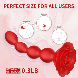 Remote Control 10 Rotate Twist Vibrating Rose Anal Beads Butt Plug