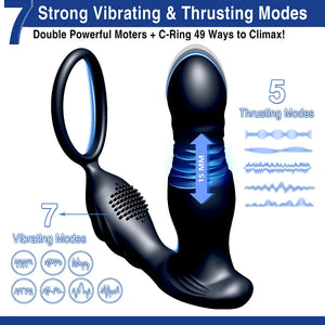 Prostate Telescopic Massager Anal Protector Vibrating Masturbator