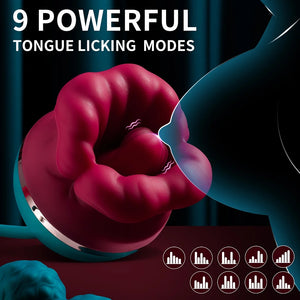 Hedda Tongue-licking Rose Clit Stimulator & Egg Vibrator