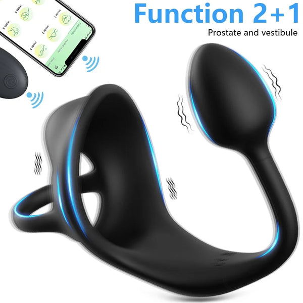 Remote Control 2-in-1 Cock Ring & Anal Vibrator