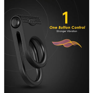 Silicone Vibrator Penis Ring Cock Ring Sex Toys For Men Erection Dual Ring