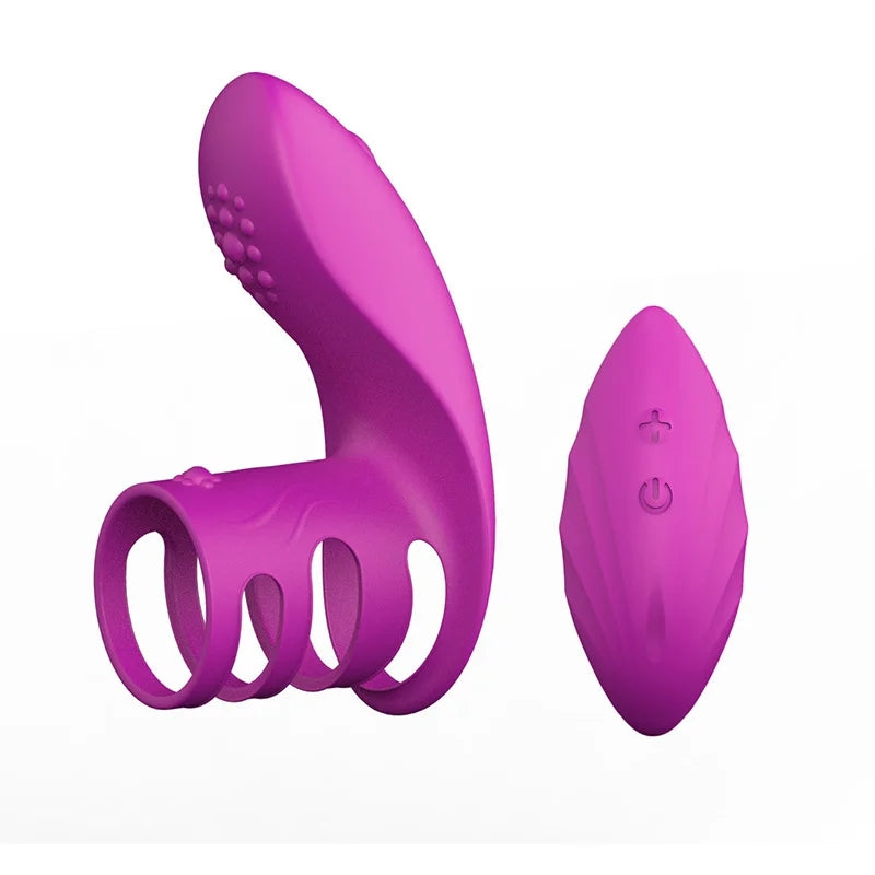 Lock Ring Usb Charging Vibration Wireless Remote Control Vibrating Rod Silicone Penis Ring