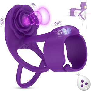 Aphrodite Vibration Cock Ring with Clit Stimulator Rose Toy For Couples