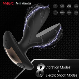 Vibrating Anal Plug with Electric Shock Pulse Vibrator, Anal Vibrator Prostate Massager for Men with Remote Control