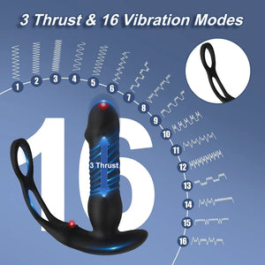 Wireless Remote Control Telescopic Strong Shock Prostate Massager