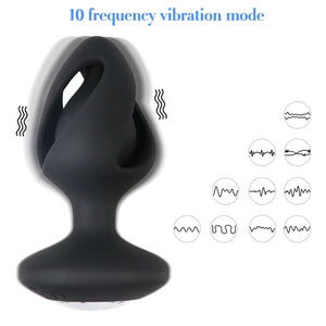 Hollow 10 Band Silicone Anal Plug With Remote Control