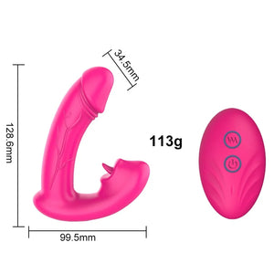Wireless Remote Control Tongue Vibrator Wearable Vibrating Dildo