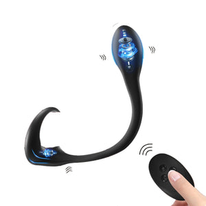 Wireless Remote Control Vibrating Prostate Massager With Penis Ring