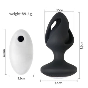 Hollow 10 Band Silicone Anal Plug With Remote Control