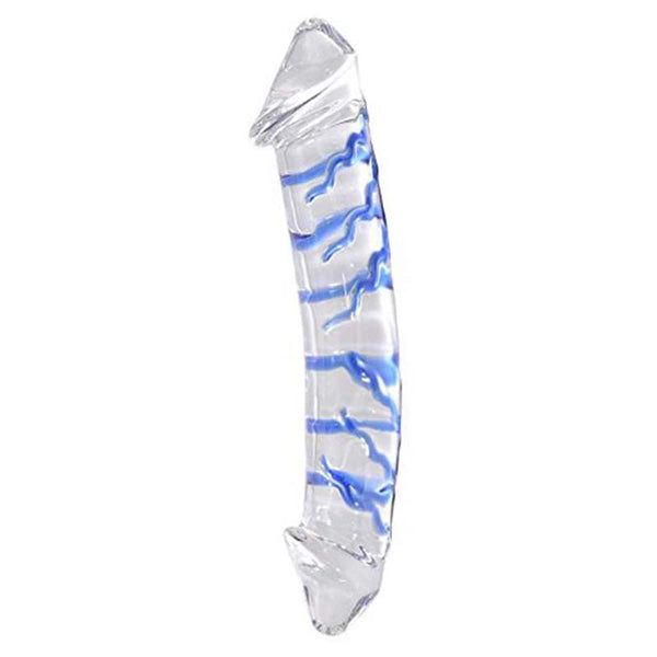 Medical Grade Glass Blue Swirl Crystal Double Sided Dildo 25/30cm-ZhenDuo Sex Shop-ZhenDuo Sex Shop