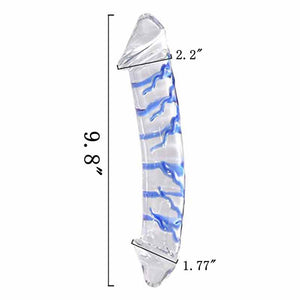 Medical Grade Glass Blue Swirl Crystal Double Sided Dildo 25/30cm-ZhenDuo Sex Shop-small-ZhenDuo Sex Shop