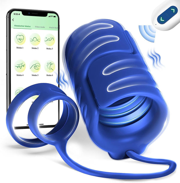 App Remote Control Penis Sleeve With Double Rings