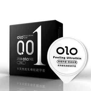 Olo Zero One Ultra Thin 0.01mm Hyaluronic Acid Condom 3pcs-ZhenDuo Sex Shop-ZhenDuo Sex Shop